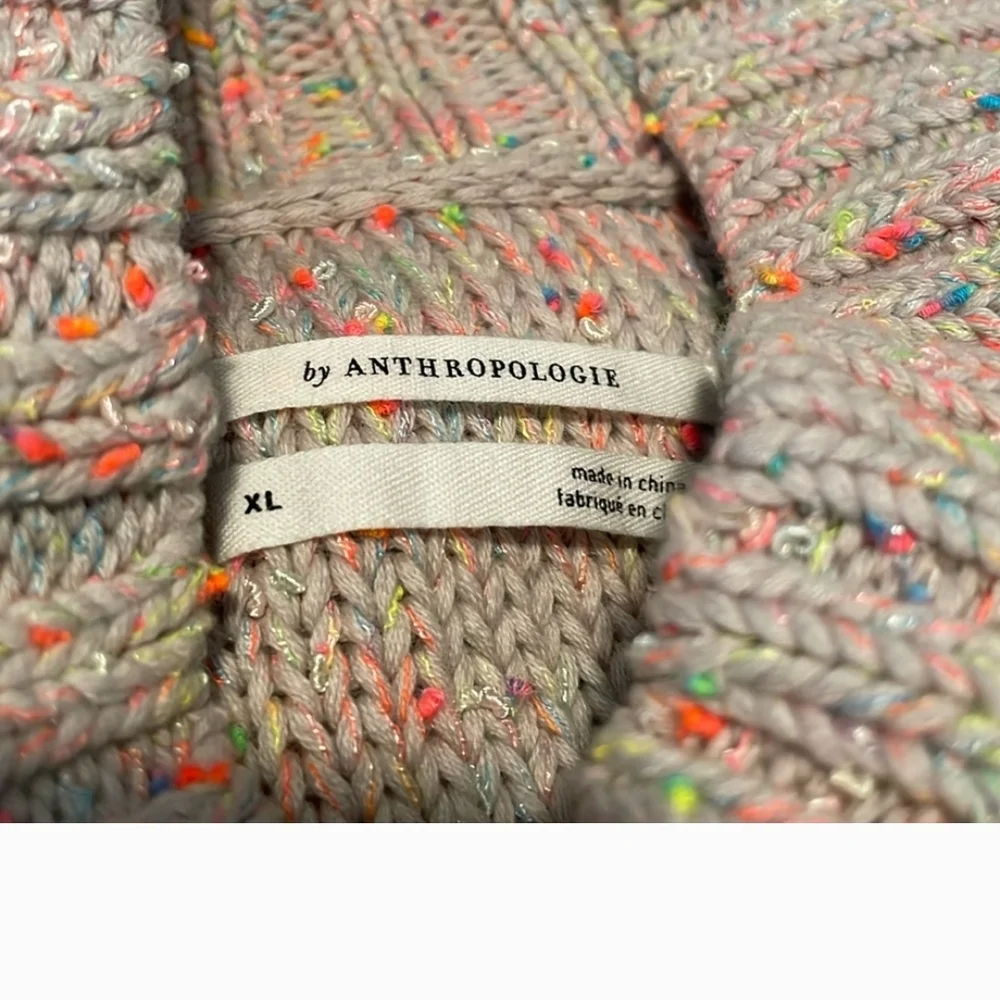 Anthropologie Multicolor Knit Sweater,Sleeveless Mock Neck Neon Confetti - Picture 6 of 9